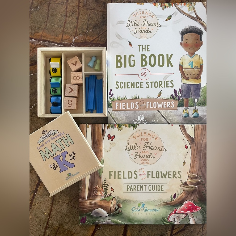 The Good and the Beautiful Kindergarten science and Kindergarten math box!